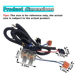 H4 Headlight Relay Harness Kit, 2-Headlight Wiring Harness and Ceramic Socket Plug, Fit for for 9003 H5054 H6054LL 6014 H6024 6052 6053 Subaru Toyota Headlamp to Fix Dual Ground Problem