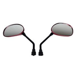 Rear View Mirror Pair For Most Pride Mobility Scooters (Only Works With Scooters With Screw Holes On the Tiller) COLOR: RED