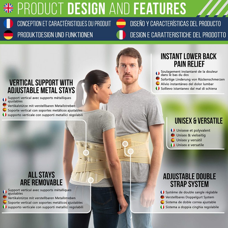 aHeal Back Support Belt & Back Brace for Men and