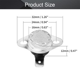 Fielect KSD301 Thermostat Temperature Control Switch,Adjust Snap Disc Temperature Switch 110°C Normally Closed 2 Pcs