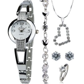 Gift Set Women's Watch - Parure de Bijoux- Necklace-Ring- Earrings