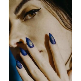 RAVE NAILZ (Celestial, Blue & Gold) 24 Nails, Glue & File New In Sealed Box