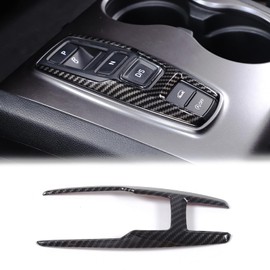 HIRUFAIT Gear Shift Button Frame Trim for Honda Pilot 2016-2022/ Ridgeline 2020-2023/ Passport 2019-2023, ABS Material Car Gear Shifter Button Panel Cover Decoration Accessories (Carbon Fiber Pattern)