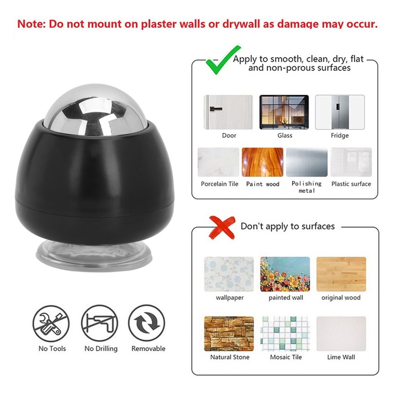 Massage Ball with Suction Cup Hands Free Stainless Steel Mountable