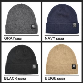 FIRN Knit Hat, Beanie, Stretch, Earmuffs, Cold Protection, Thermal, Lightweight, Soft, Skiing, Snowboarding, Winter, Outdoor Activities, Sports, Autumn, Camping, Mountain Climbing, Knit Hat, Men's, Women's, Black