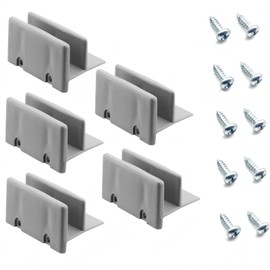 Auaurly 2 PCS Sliding Shower Door Gray Plastic Bottom Guide Fits 7/16 inch Thick Sliding Shower Doors M6192,1/2" Channel