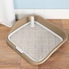 Dog Potty Tray with Raised Fences Removable Mesh Grid Pad