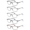 RDGNBU 5 Pack Reading Glasses for Men,Metal Full Frame Blue