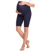 Be Mammy Women's Pregnancy Maternity Short Leggings BE20-259(Navy Blue, M)