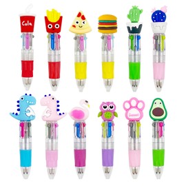 Bestanhoye 12 PCS Multi-Coloured Pens,Cute Party Bag Fillers for Kids, Mini Fun Pens for School Class Gift Party Favours