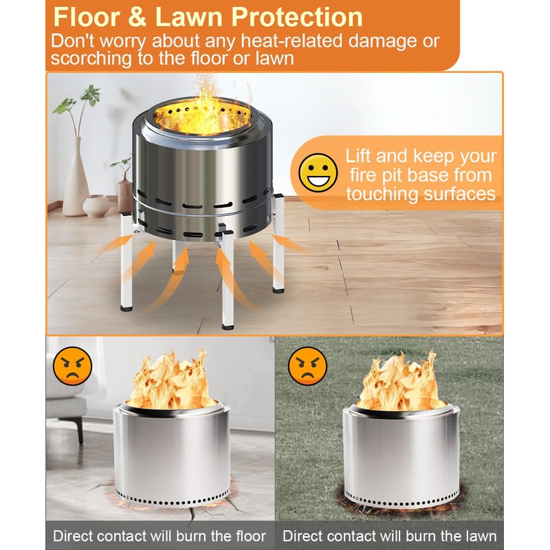 Garbuildman 15-27 Inch Universal Firepit Stand for Solo Stove Bonfire
