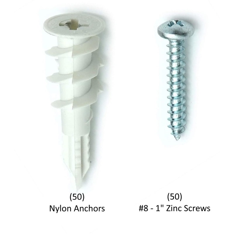 CONFAST 100 Pack Nylon Self-Drilling Drywall/Hollow-Wall Anchor Kit with Screws