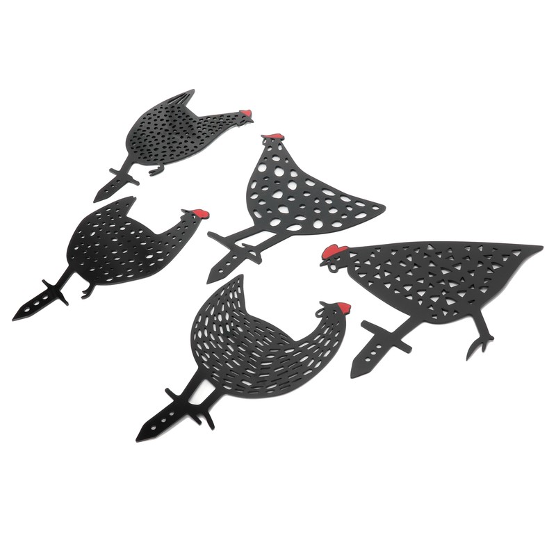 5Pcs Chicken Stakes Set Acrylic Animal Shape Statues Decoration for