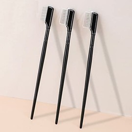 Uonlytech 2 Piezas de Maquillaje Peine de Pestañas Tinte de Dientes de Acero Peine de Cejas Separador de Pestañas de Metal Cepillos de Aseo para Mujeres