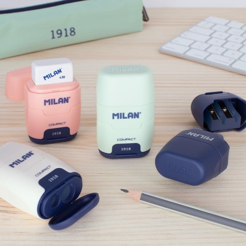 MILAN® Blister Sharpener Compact 1918 Series Blue + 2 Refill