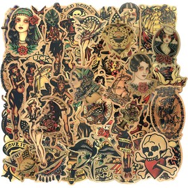 Vintage Stickers, Retro Girl Sailor Sticker Pack 100pcs Waterproof Vinyl Decals for Water Bottles Laptops Cars Skateboards Mens Cave Decorations