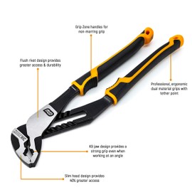 GEARWRENCH 12" PITBULL K9 V-Jaw Dual Material Tongue and Groove Pliers - 82173C