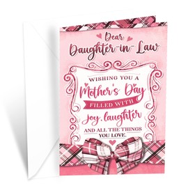 Prime Greetings Mother's Day Card For Daughter In Law, Made in America, Eco-Friendly, Thick Card Stock with Premium Envelope 5in x 7.75in, Packaged in Protective Mailer