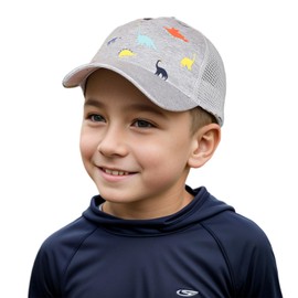 PythJooh Baby Boy Dinosaur Baseball Cap Hats Toddler Summer Breathable Mesh Baseball Caps Adjustable Sun Hats for 0-5Years Grey