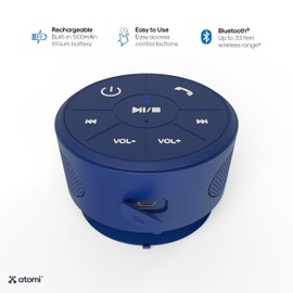 Atomi Bluetooth Shower Speaker: Water-Resistant with Hands-Free Call Answering