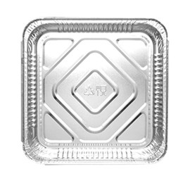 M1SS (Pack of 200)- Large Aluminium Foil Trays Food Container with lids 9 x 9 x 1.5 Inches Square Tin Foil Recyclable Disposable Foil Pan Catering for Grilling Baking Roasting-Home Restaurant