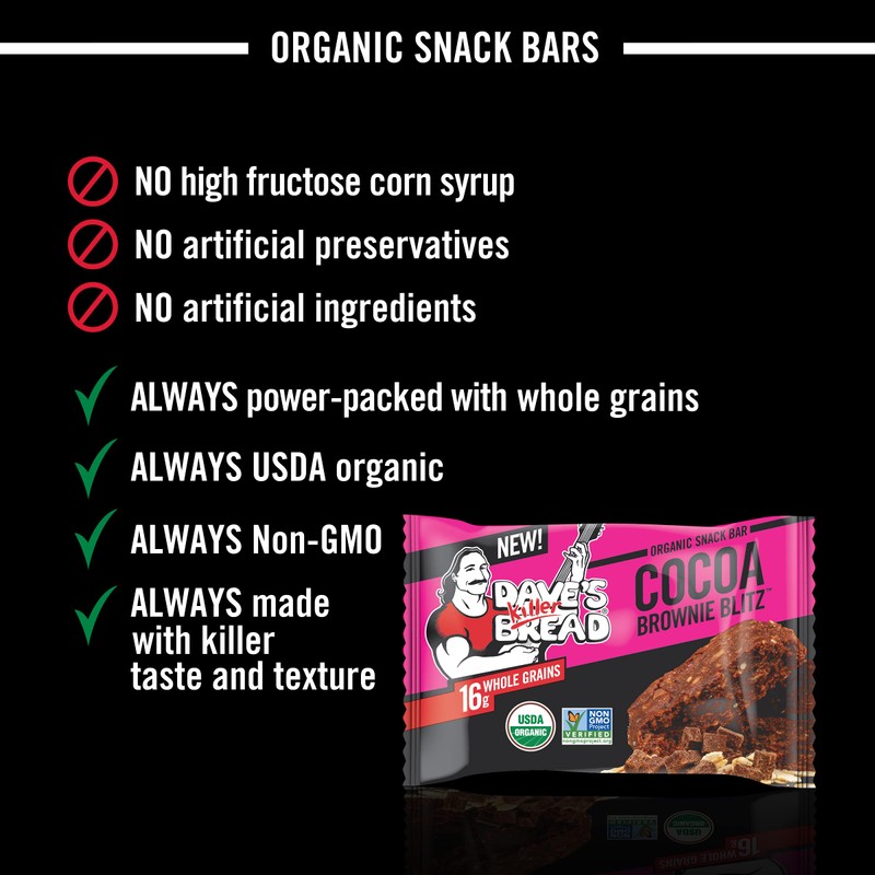 Dave's Killer Bread Organic Snack Bars Cocoa Brownie Blitz