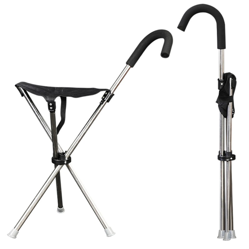 Folding Cane Seat for Outdoor Walking – Lightweight Walking Stick