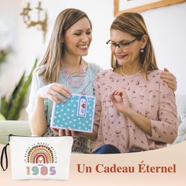 Birthday Gifts for Women, Cosmetic Bags, Funny 40th Birthday Gifts for Women, Makeup Bag, Gift Idea, White, 1985, 1985, Gift, 1985, Gift