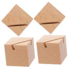 CIYODO 4Pcs Wooden Card Display Stands Rustic Photo Holders for Table Numbers Name Place Cards Menu Memo for Home Restaurant Decoration