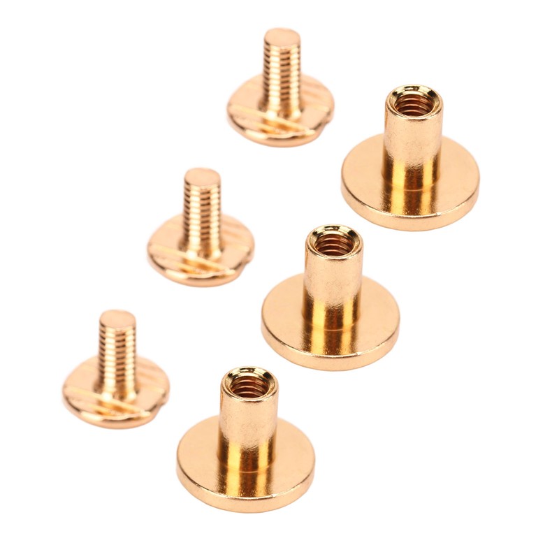 200 Set Chicago Screws Set 9.5x8mm Hard Thick Brass Uniform