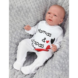 TupTam Unisex Baby Romper Set with German Text Mamas & Papas Schatz, White - Mamas Papas Schatz