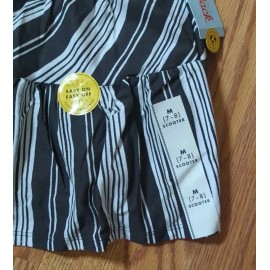 Cat & Jack Girl's Size M (7/8) Charcoal Stripe NWT