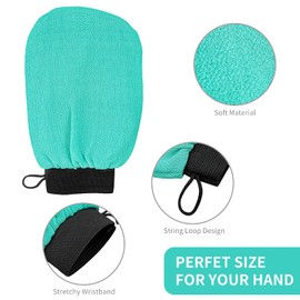 Yiclick Korean Exfoliating Gloves, Exfoliating Glove for Bath, Exfoliating Glove, Body Scrub, Dead Skin Remover for Men and Women, Exfoliating Glove, Exfoliating, Body Scrub (Green)