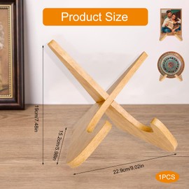 TICKLELY Book Stand - Premium Plate Holder, Book Holder and Stand, Made of Wood, Perfect for Cookbook, Record Display, & More