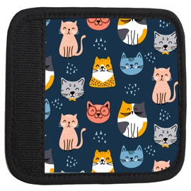 TPOAEL 2 Pack Luggage Handle Wrap Travel Tags - Set of Luggage Tags for Suitcases, Identifiers, Marker, and Handle Covers - Cruise Accessories and Travel Gifts（Cute Colorful Cat