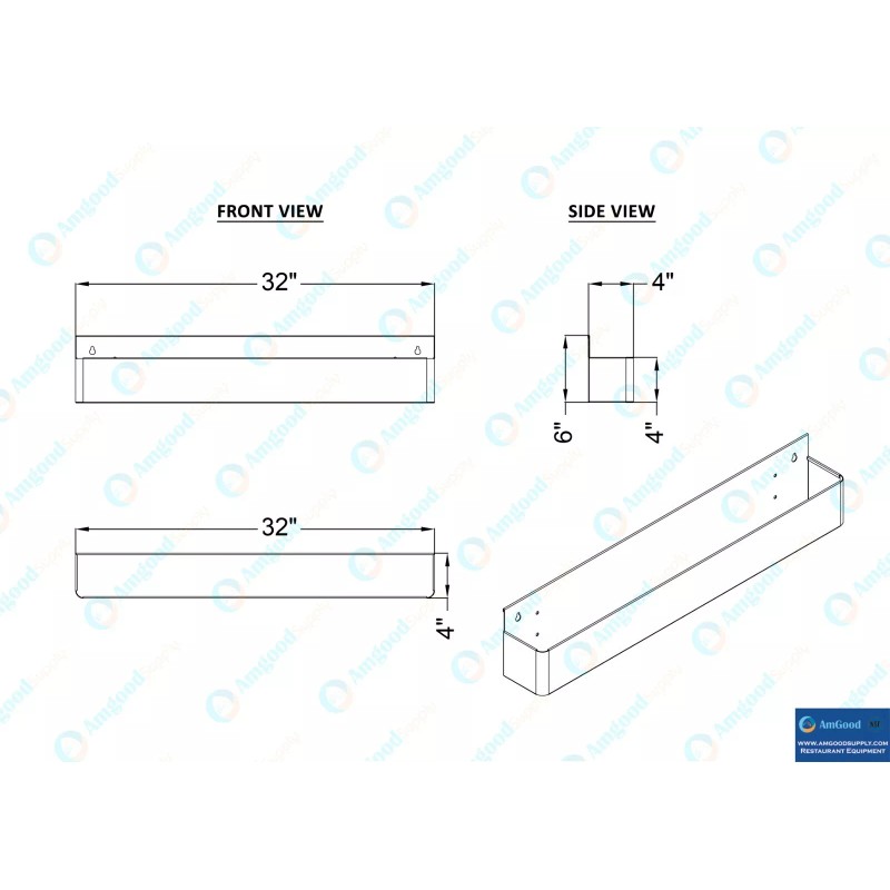 AmGood 32 in. Single Tier Stainless Steel Speed Rail Rack