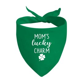 JXGZSO 1 Piece St. Patrick's Day Dog Bandanas Irish Dog Bandana Holiday Party Decorations (Mom Lucky Charm D)