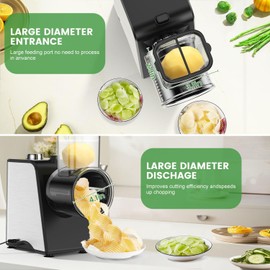 Electric Cheese Grater, 250W Automatic Slicer Shredder Salad Shooter with 5 Blades for Block Cheeses, Salads, Vegetables, Potato, Pizza, 5 in 1 Vegetable Cutter for Kitchen, Cooking