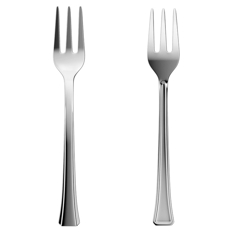 Exquisite Plastic Mini Forks 100CT Premium Quality Silverware Silver Look