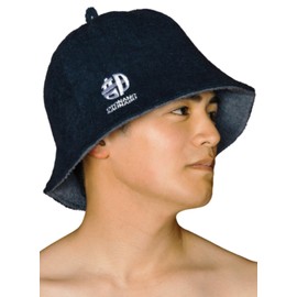 OTONANOSAUNABU Sauna Hat, Navy Blue, Double Layer, Towel Fabric, Organization, Water, Hot Spa, Sauna, Popular, Black