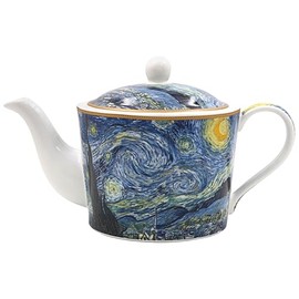 The Leonardo Collection Vincent Van Gogh Van Gogh Teapot Starry Night for Kitchen | Lovely Kitchen Accessories for Home | Without Strainer Tea Pot for Daily Use | Durable Tea Pots for Home & Office