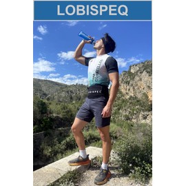 LOBISPEQ® Compression Running Belt + Back Support + Stick Holder + Unique Pocket 360° | Running Belt for Running, Trail Running or Hiking for Training and Racing with Large Capacity, black, L, Single