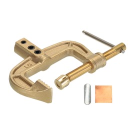 sourcing map 800A Brass G-Shape Ground Welding Earth Clamp C-Clamp T-Handle Maximum Clamping Range 60mm Rod Holder for Welding Machine
