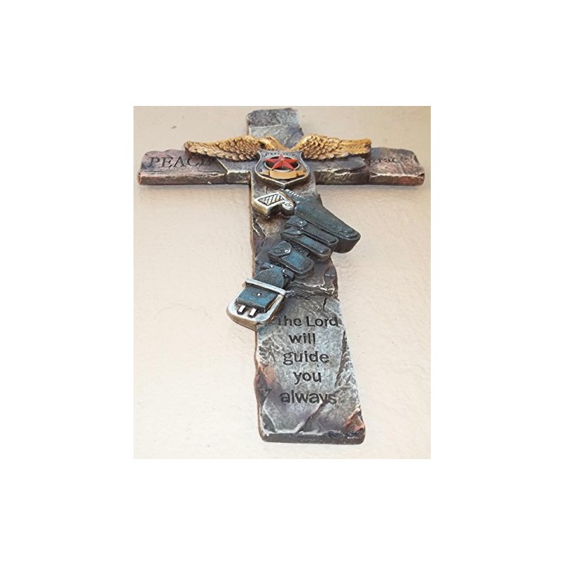 Enso Rings Police Cross 12"x7" Polyresin Wall Hanging Decor