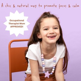 Necklaces for Sensory Kids - (2 Pack) Silicone Sensory Necklace Set - for Kids w/Adjustable Strap & Stylish Sensory Necklace for Kids Sensory Needs