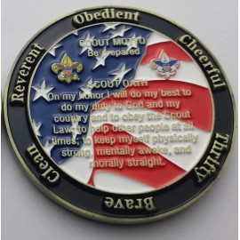 BSA Boy Scouts Of America Motto Law Oath Troop 86 PA fundraiser Challenge coin