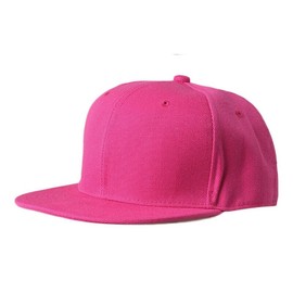 Boolavard Classic Snapback Hat Cap Hip Hop Style Flat Bill Blank Solid Color Adjustable Size (Rose Red)