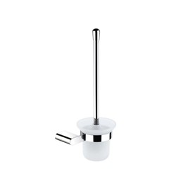 Oakestry Aqua Chiaro Wall Mounted Toilet Brush with Holder Stainless Steel Bathroom Cleaning Accessory Rust Resistant Polished Finish Easy Installation for Home Hotel Guest Restroom Use