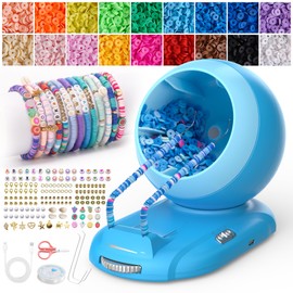 Aenebe Electric Bead Spinner, Adjustable Speed Clay Bead Spinner for Jewelry Making,4000 Pcs Bracelet Spinner Kit with 2 Pcs High Hardness and Toughness Bead Needles