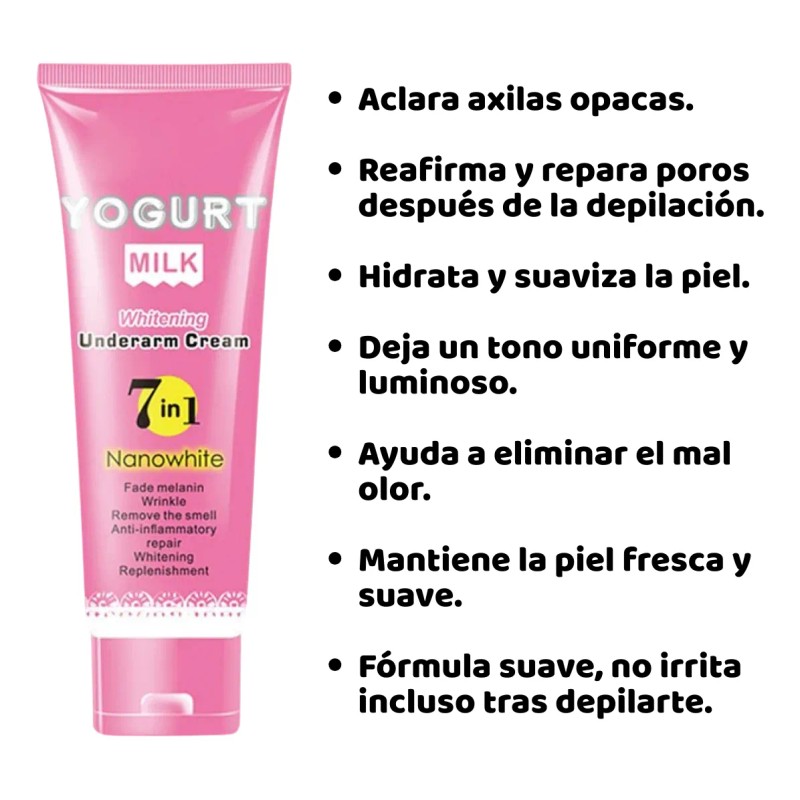 Crema Aclaradora Yogurt Zona Íntima Pezón Manchas Codo Full